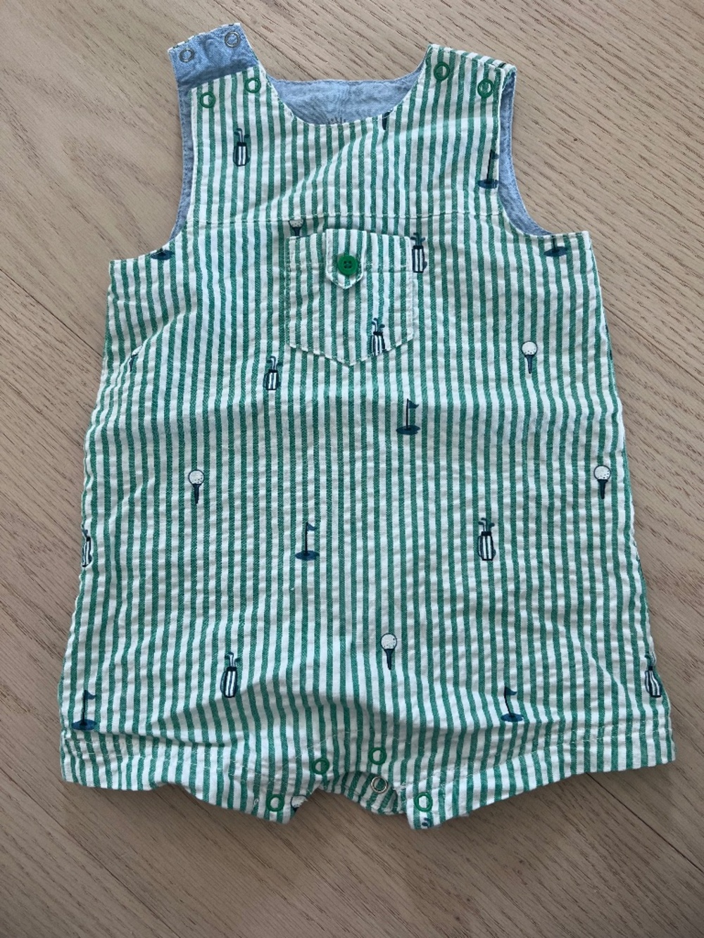 Little Me Golf Print Shortall Romper 6M